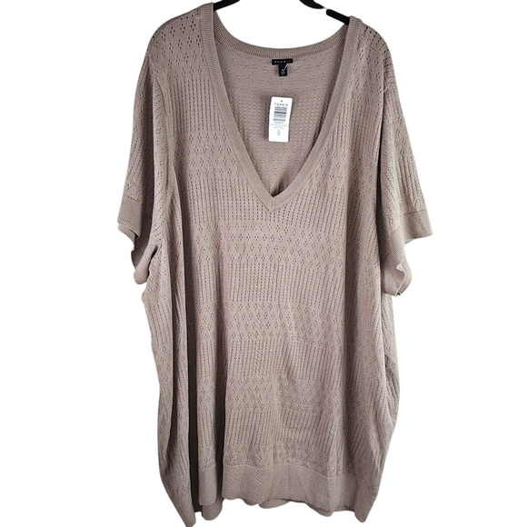 TORRID Pointelle Short Sleeve Sweater in 6 (30) NWT - Picture 1 of 5